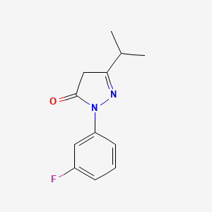molecular formula C12H13FN2O B6331632 1-(3-Fluorophenyl)-3-(propan-2-yl)-4,5-dihydro-1H-pyrazol-5-one CAS No. 1247737-11-6