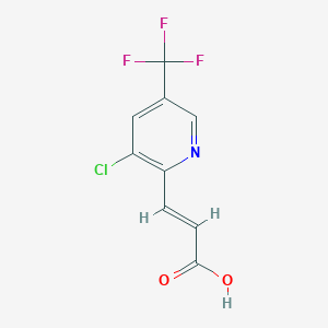 molecular formula C9H5ClF3NO2 B6331677 (E)-3-(3-Chloro-5-trifluoromethyl-pyridin-2-yl)-acrylic acid, 95% CAS No. 246022-34-4