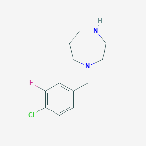 molecular formula C12H16ClFN2 B6331701 1-[(4-Chloro-3-fluorophenyl)methyl]-1,4-diazepane CAS No. 1240580-96-4
