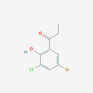 molecular formula C9H8BrClO2 B6331714 5'-Bromo-3'-chloro-2'-hydroxy propiophenone;  98% CAS No. 2892-22-0