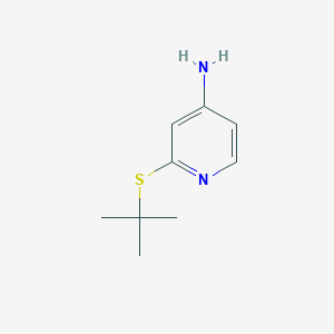 molecular formula C9H14N2S B6331760 2-(t-Butylthio)pyridin-4-amine;  95% CAS No. 1247760-29-7