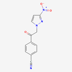 molecular formula C12H8N4O3 B6331868 4-[2-(3-Nitro-1H-pyrazol-1-yl)acetyl]benzonitrile CAS No. 1240566-02-2