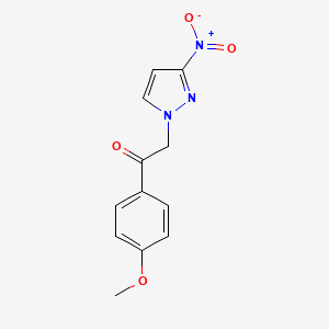 molecular formula C12H11N3O4 B6331872 1-(4-Methoxyphenyl)-2-(3-nitro-1H-pyrazol-1-yl)ethan-1-one CAS No. 1006569-70-5
