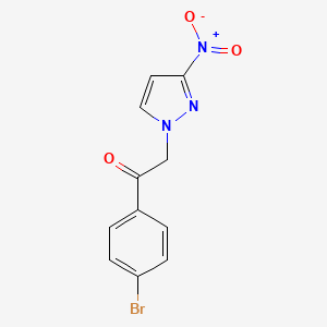 molecular formula C11H8BrN3O3 B6331884 1-(4-溴苯基)-2-(3-硝基-1H-吡唑-1-基)乙酮 CAS No. 1240567-05-8