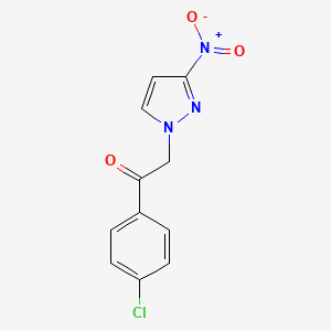 molecular formula C11H8ClN3O3 B6331895 1-(4-Chlorophenyl)-2-(3-nitro-1H-pyrazol-1-yl)ethan-1-one CAS No. 1240564-69-5