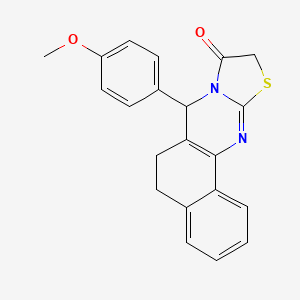 molecular formula C21H18N2O2S B6331908 7-(4-Methoxyphenyl)-5,7-dihydro-6H-benzo[h][1,3]thiazolo[2,3-b]quinazolin-9(10H)-one CAS No. 157282-77-4