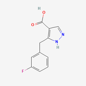 molecular formula C11H9FN2O2 B6331949 5-[(3-Fluorophenyl)methyl]-1H-pyrazole-4-carboxylic acid CAS No. 2091021-14-4