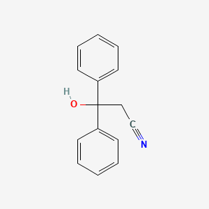 molecular formula C15H13NO B6331975 3-Hydroxy-3,3-diphenyl-propanenitrile, 97% CAS No. 3531-23-5