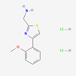molecular formula C11H14Cl2N2OS B6332003 {[4-(2-Methoxyphenyl)-1,3-thiazol-2-yl]methyl}amine dihydrochloride methanol CAS No. 1177307-75-3