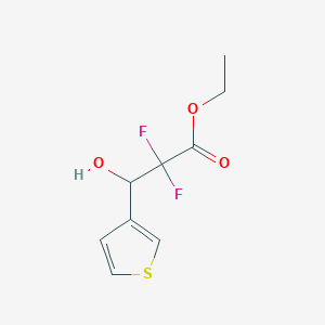 molecular formula C9H10F2O3S B6332013 Ethyl 2,2-difluoro-3-hydroxy-3-(thiophen-3-yl)propanoate, 97% CAS No. 883458-67-1