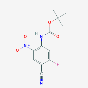 molecular formula C12H12FN3O4 B6332076 4-(Boc-amino)-2-fluoro-5-nitrobenzonitrile CAS No. 473537-38-1
