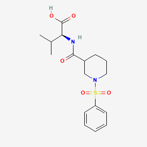 molecular formula C17H24N2O5S B6332192 N-{[1-(Phenylsulfonyl)piperidin-3-yl]carbonyl}-L-valine CAS No. 2648935-21-9