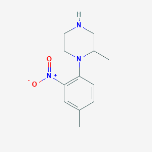 molecular formula C12H17N3O2 B6332221 2-Methyl-1-(4-methyl-2-nitrophenyl)piperazine CAS No. 1240572-92-2