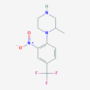 molecular formula C12H14F3N3O2 B6332265 2-Methyl-1-[2-nitro-4-(trifluoromethyl)phenyl]piperazine CAS No. 1240580-58-8