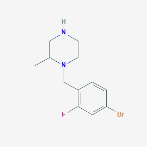 molecular formula C12H16BrFN2 B6332301 1-[(4-Bromo-2-fluorophenyl)methyl]-2-methylpiperazine CAS No. 1240574-47-3