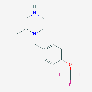molecular formula C13H17F3N2O B6332358 2-Methyl-1-{[4-(trifluoromethoxy)phenyl]methyl}piperazine CAS No. 1240581-54-7