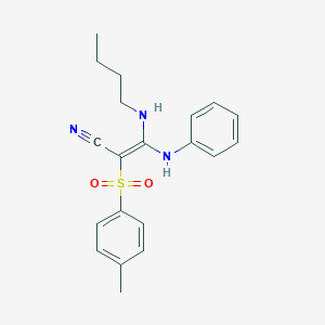 molecular formula C20H23N3O2S B6332526 3-(Butylamino)-2-((4-methylphenyl)sulfonyl)-3-(phenylamino)prop-2-enenitrile CAS No. 1025297-19-1