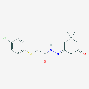 molecular formula C17H21ClN2O2S B6332539 N-(Aza(5,5-dimethyl-3-oxocyclohexylidene)methyl)-2-(4-chlorophenylthio)propanamide CAS No. 1025295-44-6