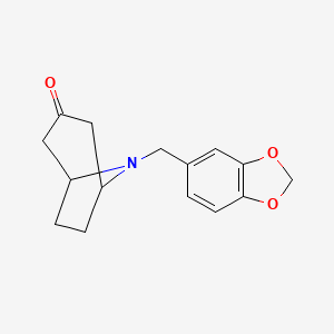 molecular formula C15H17NO3 B6332590 8-[(2H-1,3-Benzodioxol-5-yl)methyl]-8-azabicyclo[3.2.1]octan-3-one CAS No. 100956-34-1