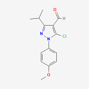 molecular formula C14H15ClN2O2 B6332704 5-Chloro-1-(4-methoxyphenyl)-3-(propan-2-yl)-1H-pyrazole-4-carbaldehyde CAS No. 1354919-77-9