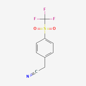 molecular formula C9H6F3NO2S B6332705 4-(Trifluoromethylsulfonyl)benzeneacetonitrile CAS No. 1405339-87-8