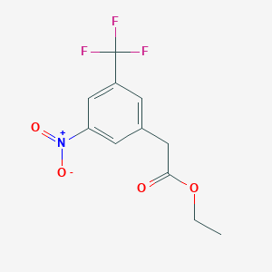 molecular formula C11H10F3NO4 B6332725 3-Nitro-5-(trifluoromethyl)phenylacetic acid ethyl ester CAS No. 400648-74-0