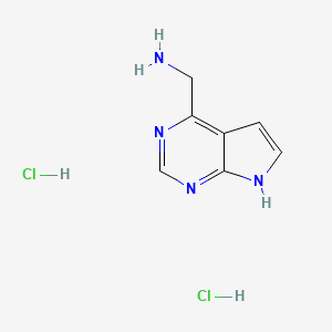 molecular formula C7H10Cl2N4 B6332761 7H-Pyrrolo[2,3-d]pyrimidin-4-ylmethanamine dihydrochloride CAS No. 935466-96-9