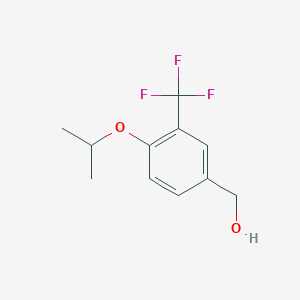 molecular formula C11H13F3O2 B6332819 （4-异丙氧基-3-(三氟甲基)苯基）甲醇 CAS No. 1215118-92-5