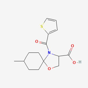 8-Methyl-4-(thiophene-2-carbonyl)-1-oxa-4-azaspiro[4.5]decane-3-carboxylic acid