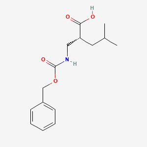 molecular formula C15H21NO4 B6332914 (R)-2-((((Benzyloxy)carbonyl)amino)methyl)-4-methylpentanoic acid CAS No. 132606-01-0