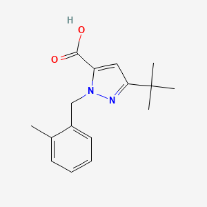 molecular formula C16H20N2O2 B6332990 5-t-Butyl-2-(2-methyl-benzyl)-2H-pyrazole-3-carboxylic acid, 95% CAS No. 924645-18-1
