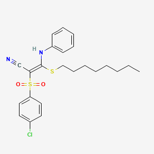 2-((4-Chlorophenyl)sulfonyl)-3-octylthio-3-(phenylamino)prop-2-enenitrile