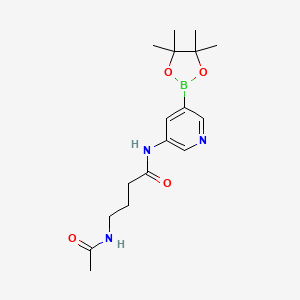 molecular formula C17H26BN3O4 B6333083 5-(4-乙酰氨基丁酰胺基)吡啶-3-硼酸二乙二醇酯 CAS No. 1171891-25-0