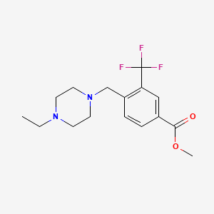 molecular formula C16H21F3N2O2 B6333206 4-(4-Ethyl-piperazin-1-ylmethyl)-3-trifluoromethyl-benzoic acid methyl ester CAS No. 896160-79-5