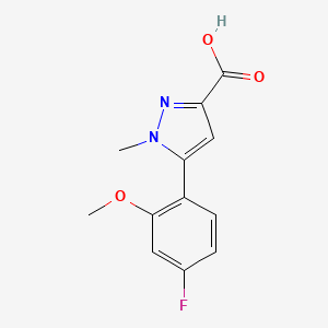 molecular formula C12H11FN2O3 B6333378 5-(4-Fluoro-2-methoxy-phenyl)-1-methyl-1H-pyrazole-3-carboxylic acid CAS No. 1354408-35-7
