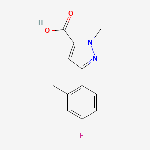 molecular formula C12H11FN2O2 B6333396 5-(4-Fluoro-2-methyl-phenyl)-2-methyl-2H-pyrazole-3-carboxylic acid CAS No. 1354408-41-5