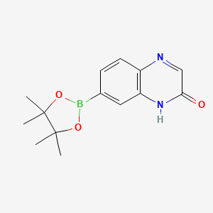 molecular formula C14H17BN2O3 B6333437 7-(4,4,5,5-四甲基-1,3,2-二氧杂硼环丁烷-2-基)喹喔啉-2(1H)-酮 CAS No. 1209498-35-0
