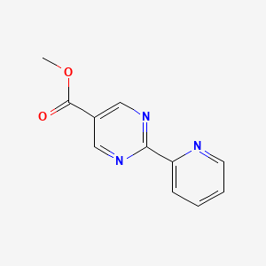 molecular formula C11H9N3O2 B6333451 2-Pyridin-2-yl-pyrimidine-5-carboxylic acid methyl ester, 95% CAS No. 1068976-90-8