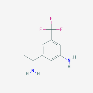 molecular formula C9H11F3N2 B6333545 3-(1-Aminoethyl)-5-(trifluoromethyl)aniline CAS No. 1337374-96-5