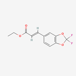 molecular formula C12H10F2O4 B6333589 2,2-Difluoro-1,3-benzodioxole-5-acrylic acid methyl ester;  90% CAS No. 1392146-98-3