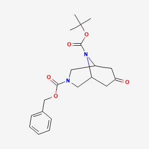 molecular formula C20H26N2O5 B6333602 3-Cbz 9-boc 7-oxo-3,9-二氮杂双环[3.3.1]壬烷 CAS No. 1319258-09-7