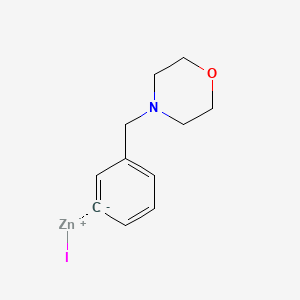 molecular formula C11H14INOZn B6333793 3-[(4-Morpholino)methyl]phenylzinc iodide, 0.5M in tetrahydrofuran CAS No. 1142212-14-3