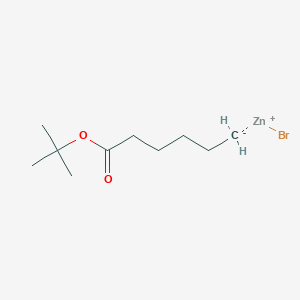 molecular formula C10H19BrO2Zn B6333828 6-tert-Butoxy-6-oxohexylzinc bromide, 0.5M in tetrahydrofuran CAS No. 1141980-62-2