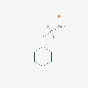 molecular formula C8H15BrZn B6333829 2-Cyclohexylethylzinc bromide, 0.5M in tetrahydrofuran CAS No. 1010684-05-5