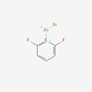 molecular formula C6H3BrF2Zn B6333845 2,6-Difluorophenylzinc bromide, 0.5M in tetrahydrofuran CAS No. 1380918-98-8