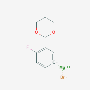 3-(1,3-Dioxan-2-yl)-4-fluorophenylmagnesium bromide, 0.25M in tetrahydrofuran