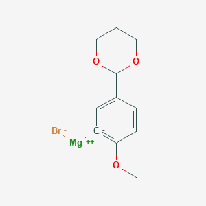 5-(1,3-Dioxan-2-yl)-2-methoxyphenylmagnesium bromide, 0.25M in tetrahydrofuran