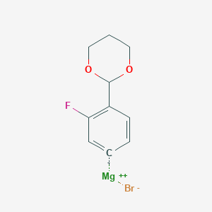 4-(1,3-Dioxan-2-yl)-3-fluorophenylmagnesium bromide 0.25 M in Tetrahydrofuran