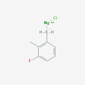 molecular formula C8H8ClFMg B6333894 3-Fluoro-2-methylbenzylmagnesium chloride, 0.25M in Diethyl Ether CAS No. 1187163-63-8