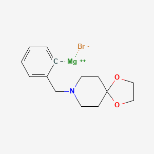 molecular formula C14H18BrMgNO2 B6333901 2-[8-(1,4-Dioxa-8-azaspiro[4.5]decyl)methyl]phenylmagnesium bromide, 0.25M in tetrahydrofuran CAS No. 1187170-36-0